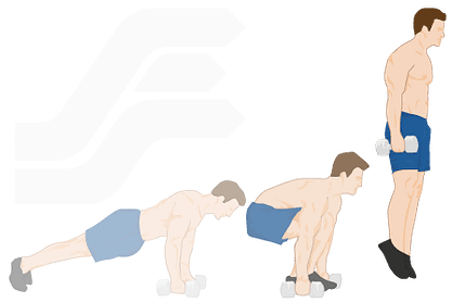Burpee with dumbbells