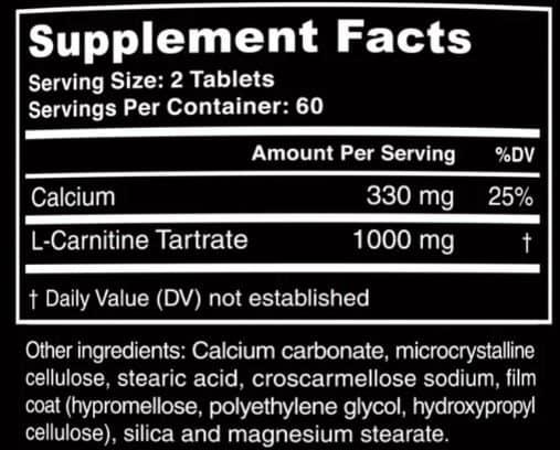 Arazo Nutrition L-Carnitine ingredients