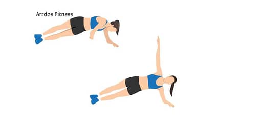 side plank with rotation

