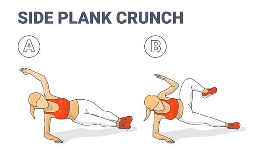 side plank crunch